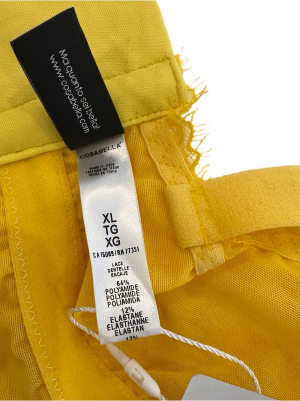 Cosabella Bright Yellow Lace Bralette with Wide Lace Band - Picture 6 of 8